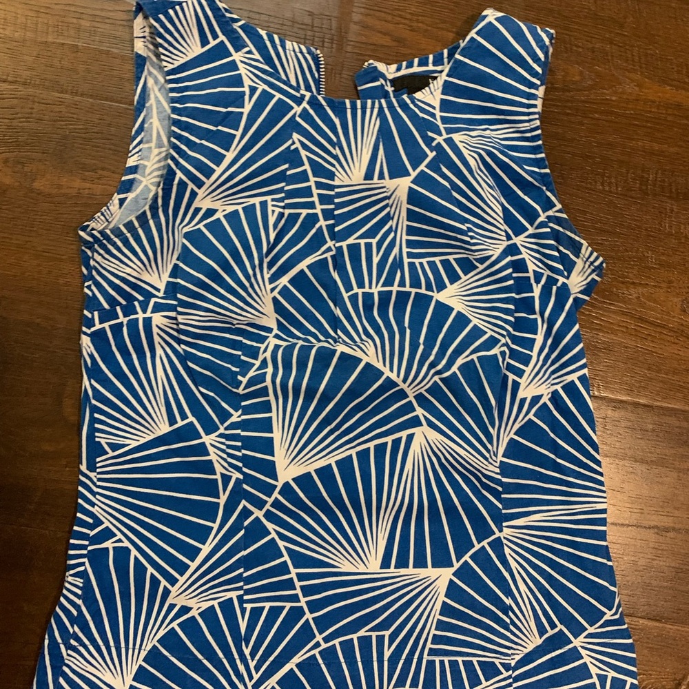 H&M Blue and White Geometric Tank Top